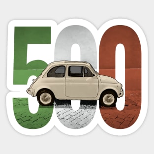 A Classic Fiat 500 on White Sticker